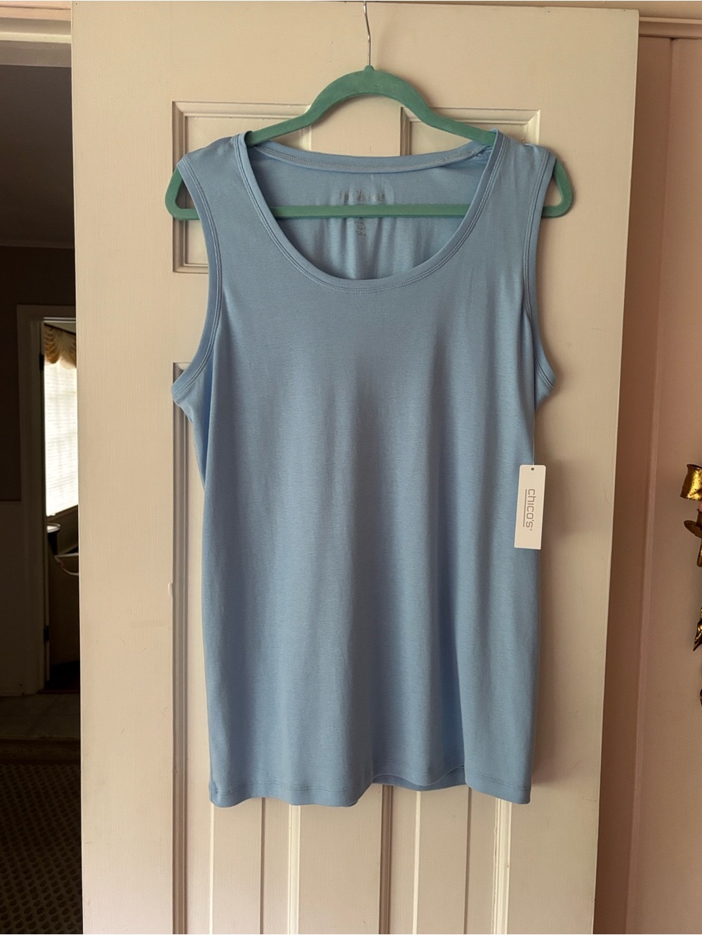 Blue Sleeveless Scoop Neck Women's Tank - Brand: Chico's